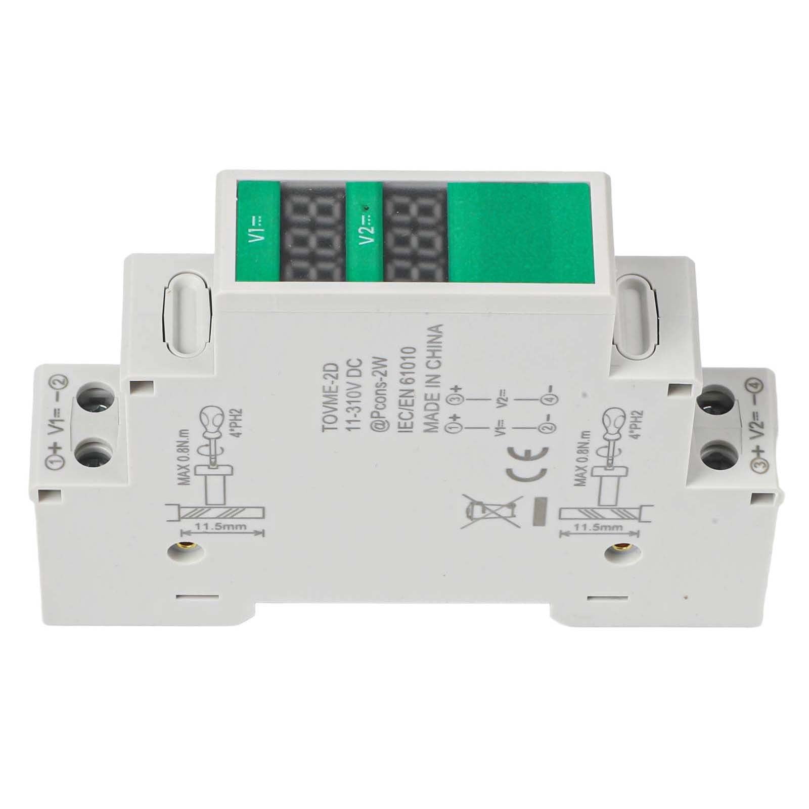 2/3Way for Din Rail Mount Voltage Meter DC11V-310V LED Digital Display Detector