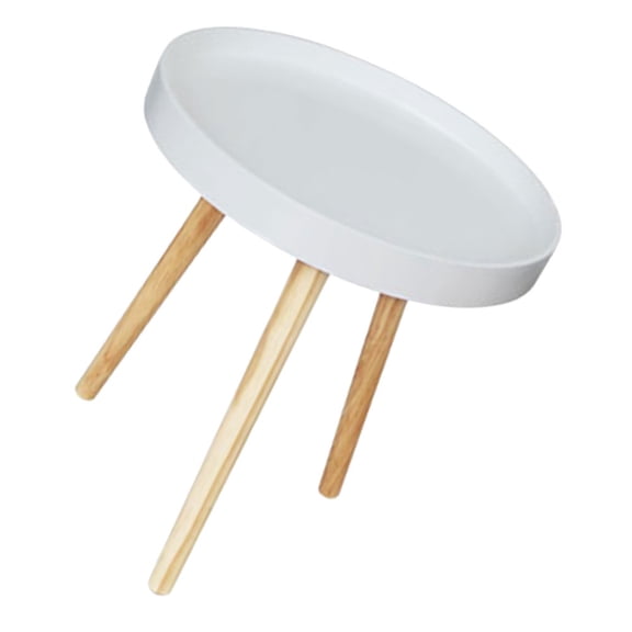 MIPCASE Nordic Style Small Round Side Table White Wood Sofa End Table Indoor Decorative Furniture