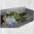 thumbnail image 6 of Balinese Soft Flannel Fleece Throw Blanket, Tirta Empul Building Bali Indonesia Exotic Trees Oriental Building Lake Photo, Cozy Plush for Indoor and Outdoor Use, 50" x 60", Yellow Green, by Ambesonne, 6 of 6