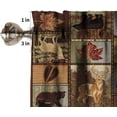 thumbnail image 4 of Retro Moose Deer Valance and Tier Set, Rustic Lodge Cabin Elk Small Half Window Tier Curtain, Valance Window Treatment Decor for Kitchen/Bedroom 52x18 & 27x24x2, 3 Panel, 4 of 4