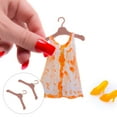 thumbnail image 3 of Durable Plastic Doll Clothes Hanger for Organization and Decoration 50pcs Compact Size Brown Color, 3 of 8