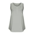 thumbnail image 5 of Diufon Plus Size Womens Vest Summer Solid Color Pleated Tops V Neck Sleeveless Button Tees, 5 of 5