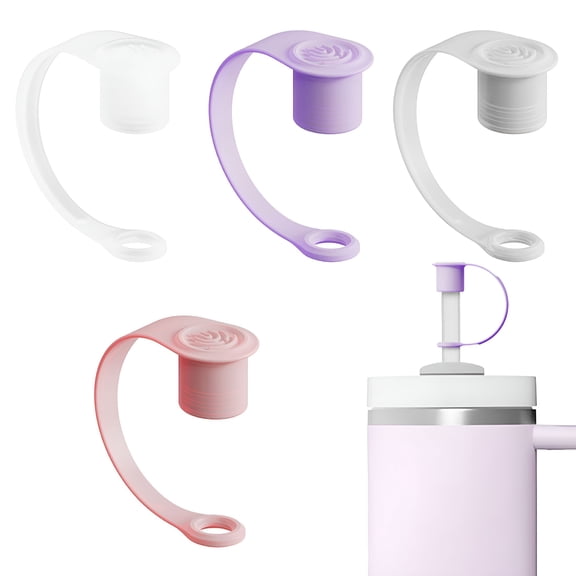 ACDANC 4Pcs Silicone Straw Cover Set for 20oz 30oz 40oz Tumblers Easy to Clean Cute Durable Straw Topper Hats