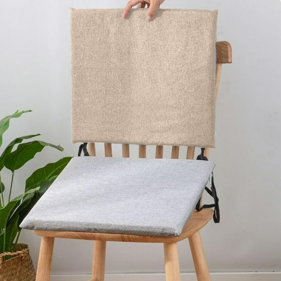 Wzzjkit Chair Cushions for Dining Chairs, Tufted Overstuffed Textured Kitchen Chair Cushions Pad, Memory Foam Seat Cushions for Kitchen Chairs with Ties and Non-Slip Backing