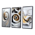 thumbnail image 3 of Designart "Abstract Minimalism in Black, Yellow, and White II" Abstract Shapes Framed Wall Art Set Of 3 - Gold Transitional Frame Gallery Wall Set For Home Decor, 3 of 6