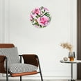 thumbnail image 3 of Battery Operated Analog Wall Clocks Non-Ticking Silent Modern Clock Decorative for Home,Office-Pink Rose Flowers And Green Leaves With White Background(14inch), 3 of 4