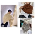 thumbnail image 4 of Qarigey Mantón de mujer primavera otoño abrigos cálidos Color sólido señora hombro bufanda Poncho decoración Triangular ropa de abrigo cómoda Accesorios de disfraces Gris Qarigey AP013142-04, 4 of 6