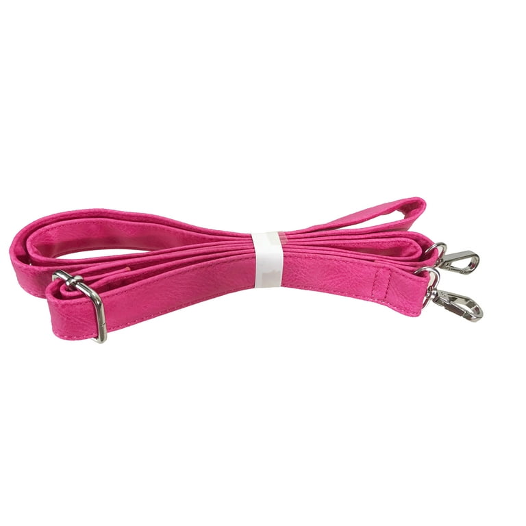 zfab Faux Leather Purse Strap Adjustable Replacement Shoulder Strap Hot Pink