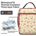 thumbnail image 2 of Sac à Lunch Cerise – Motif de Fruits Cerises Rouges Mignon Design Esthétique pour Amateurs de Cerises Illustration d'Art de Bonbons Rose Doux Sac Isotherme Réutilisable, 2 of 6