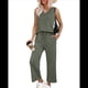 thumbnail image 2 of Conjuntos de Dos Piezas para Mujer, Conjuntos de Verano, Conjuntos de Estar por Casa, Blusas de Cuello Alto, Pantalones Cortos de Pierna Verde XL, 2 of 8