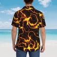 thumbnail image 4 of Pofeuu Orange Lightning Print Hawaiian Shirt for Men Sleeves Casual Button Down Summer Beach Dress Shirts T-Shirts,Small, 4 of 7