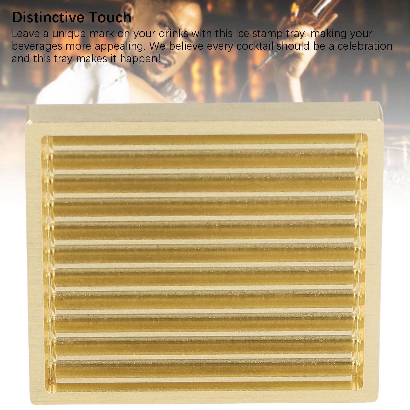 NFTIGB Ice Cube Maker Design Tray Copper Ice Press Craft Modern Ice Cube Stamp for Cocktail Bartender Bar Party A02