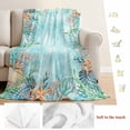 thumbnail image 5 of Coastal Blanket Soft Cozy Warm Throw Blanket for Couch, Plush Fuzzy Flannel Fleece Blankets for Sofa, Summer Nautical Beach Coral Starfish Blue Ombre Bed Blankets Lightweight Gifts for Women, 50"x80", 5 of 9