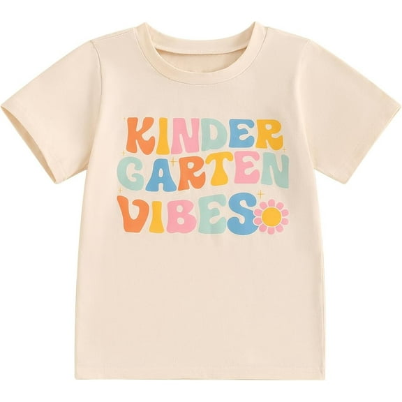 Generic Kindergarten T-Shirt for Boys Girls 2024 First Day of Preschool Kids Comfortable and Breathable Spring Summer Clothes for Holiday Party(3-4 Years Pink)
