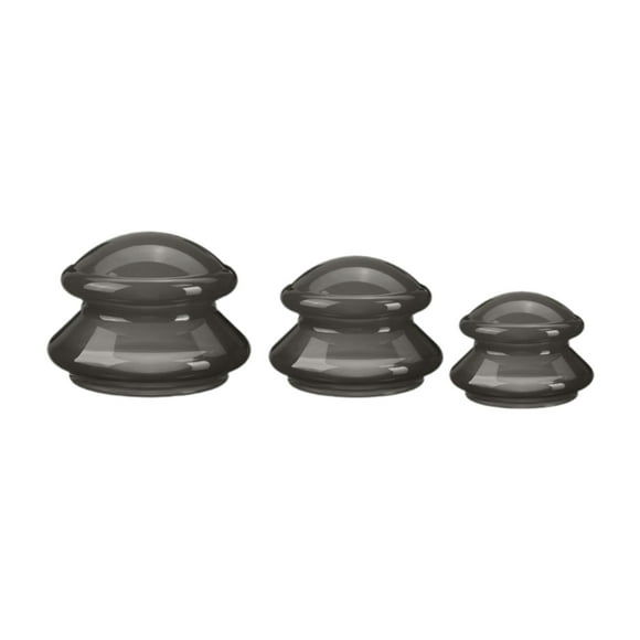 Juego de 3 Tazas de Chino Salvador Ventosas de Silicona para Relajación Corporal Estómago Negro