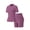 Purple, variant on Uncia Active Women's 2-Piece Tracksuit Set - Seamless-Free Shorts, Raglan Sleeves Tee with Flat Tummy & Glute-Lifting Fit, Workout Gym Matching Sets for Outdoor Yoga