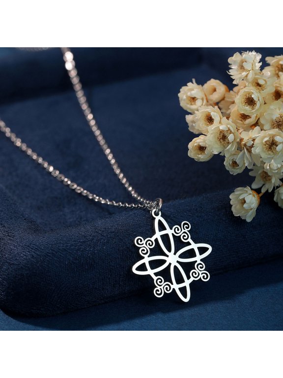 Stainless Steel Witchcraft Witch's Celtic Knot Pendant Necklace for Women Man Triskelion Car Neck Wicca Jewelry Gifts