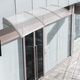 thumbnail image 3 of HiiKaa Polycarbonate Window Door Awning Canopy Brown with Black Bracket 38in x 120in,Gray, 3 of 7