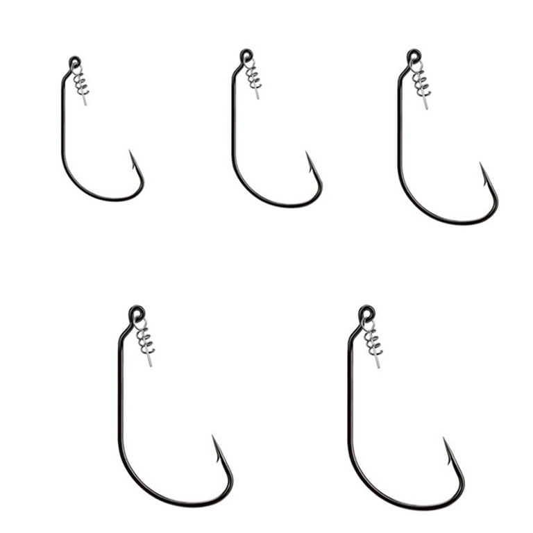  Twistlock Fishing Hooks,50pcs Worm Hooks with