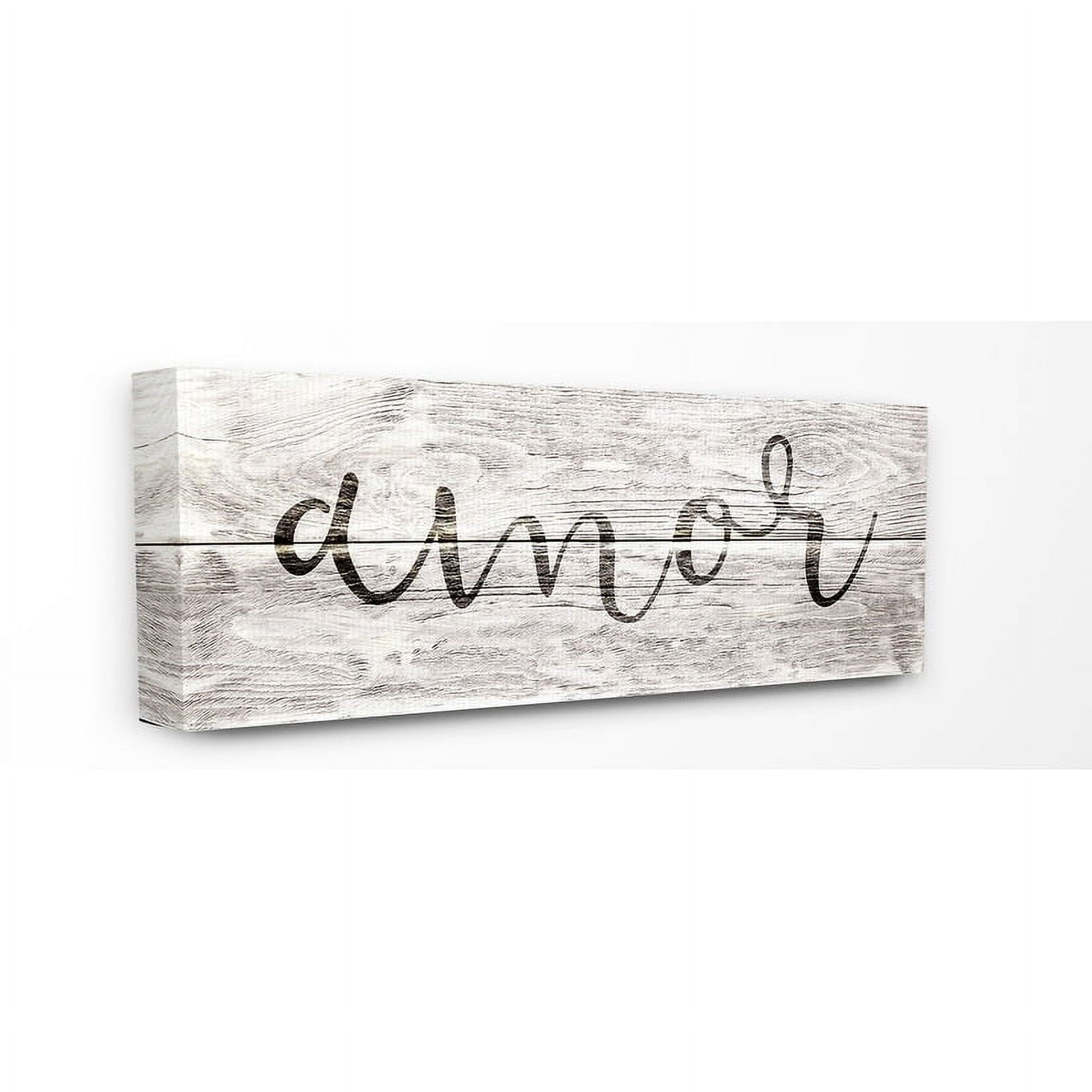 The Stupell Home Decor Collection Rustic Grey and White Amor Planked Look Typography Stretched Canvas Wall Art, 10 x 1.5 x 24