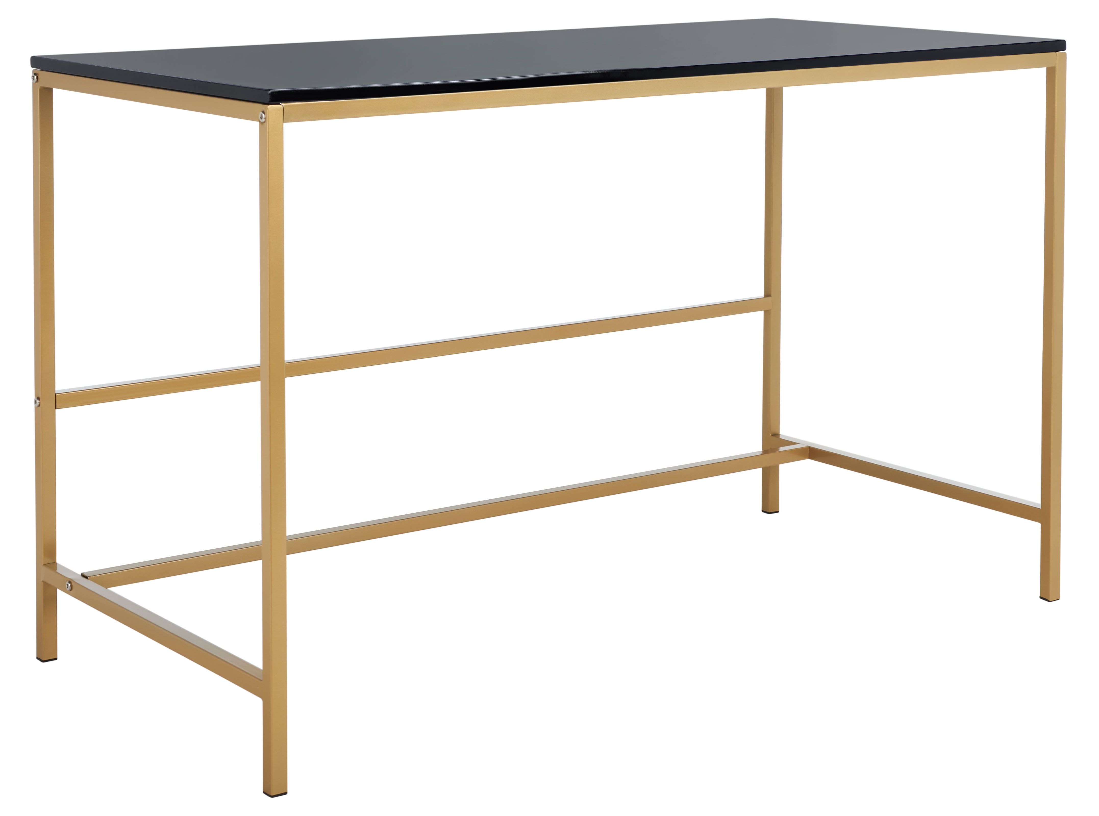 SAFAVIEH Nova Scandinavian Black/Gold Wood Writing Desk (47.3 in. W x 23.6 in. D x 29.5 in. H)