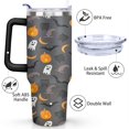 thumbnail image 3 of Hallowmas (186) Pumpkin Ghost Boo Witch Spider Web 40oz Stainless Steel Vacuum Insulated Tumbler with Lid and Straw for Water Iced Tea Coffee Smoothie and More Halloween Gifts, 3 of 7