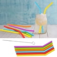 thumbnail image 4 of 6-Piece Reusable Silicone Straws Set – Flexible Food Grade Drinking Straws, Colorful Curved Design, BPA-Free, Dishwasher Safe for Juice, Milk & Beverages, 4 of 6