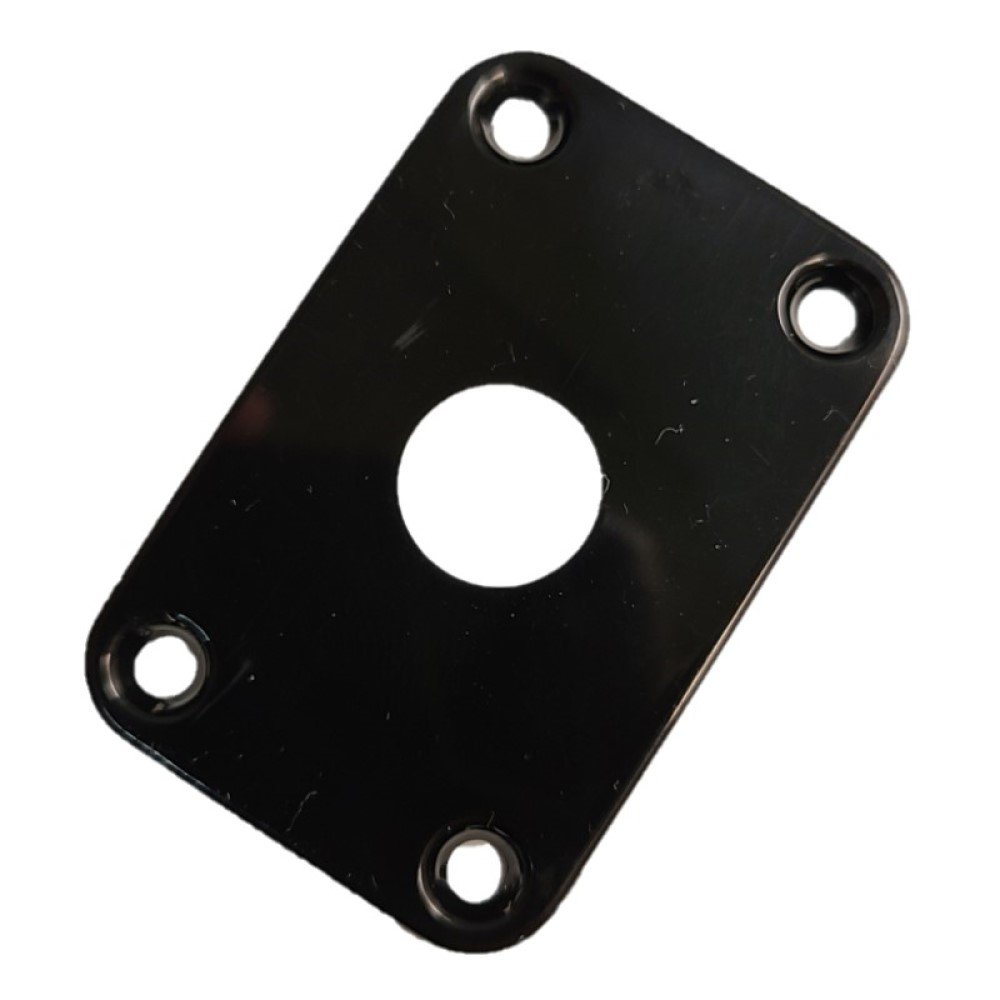 Musiclily Pro Black Metal Flat Jack Plate for Epiphone Les Paul