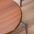 thumbnail image 6 of Ktaxon 3-Piece Wooden Kitchen Dining Table Set Room Round Table and Chair Set Brown and Sliver, 6 of 9