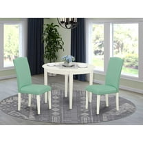 East West Furniture Dining Room Set Linen White, BOEN3-LWH-57