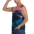 thumbnail image 3 of Lsque Sunshine Ocean Whale Print Men's Cotton Blend Sleeveless Muscle Shirts (S-3XL)- Moisture Wicking, Odor Protection, UPF 30+,3X-Large, 3 of 8