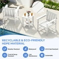 thumbnail image 6 of SERWALL 3 Piece Patio Furniture Set,HDPE Outdoor Bistro Set with Coffee Table and Chair for the Patio,White, 6 of 9