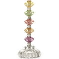 thumbnail image 4 of 360 Lighting Bohemian Country Cottage Accent Table Lamp 21" High Orchid Stacked Glass Off White Bell Shade for Bedroom Living Room Bedside Nightstand, 4 of 7