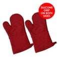 thumbnail image 4 of SharpChef Heat and Slip Resistant Silicone Oven Mitt and Pot Holder Set, Soft Cotton Lining, Waterproof, BPA-Free,2 Count - Red, 4 of 5