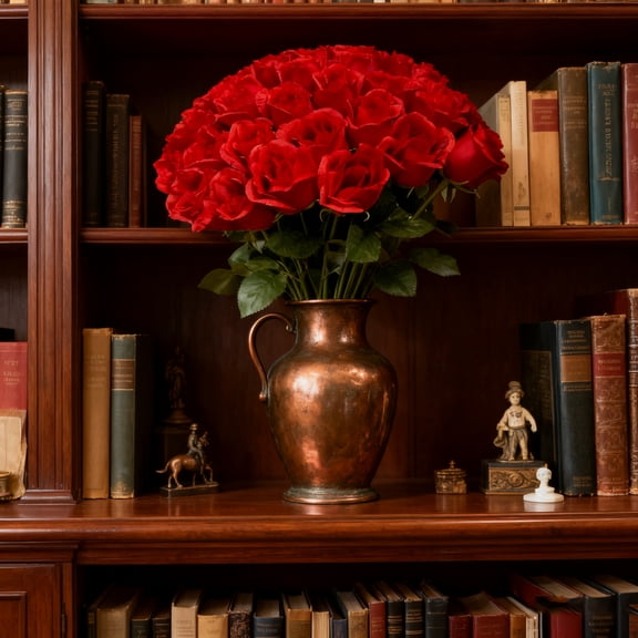 36PCS Artificial Silk Flowers Realistic Roses Bouquet Long Stem for Home Wedding Decoration Party