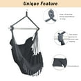 thumbnail image 6 of Hanging Chair Swing, Large Hanging Rope Chair with 2 Seat Cushions, Bohemian Indoor Swing Chair, Comfort Hanging Chairs for Bedrooms, Home, Patio, Yard, Deck, Max Capacity 330 lbs Gray, JA1409, 6 of 9
