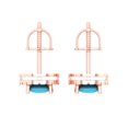 thumbnail image 4 of 2.72 ct Screw-Back Stud Earrings for Women | 8x5mm Pear Cut Simulated Turquoise | 14K Rose Gold, 4 of 5