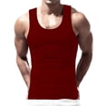 thumbnail image 5 of Men Tank Top Solid Color Vest Sleeveless T Shirt O Neck Summer Slim Fit Tee, 5 of 11
