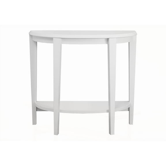 Half-moon Console Table with Storage - Narrow, White, Living Room