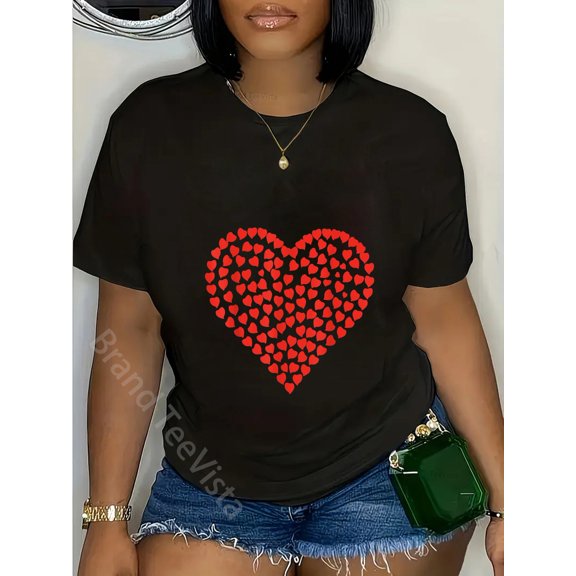 Red Heart Valentine's Day T-Shirt Women Girls T-Shirt