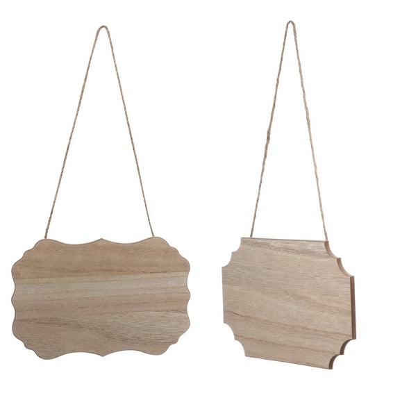 LABSERRON 4Pcs Unfinished Wood Plaques For Home Decoration Beige Rectangular Shape Diy Painting Surface