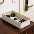 thumbnail image 2 of PU Leather Valet Tray,Bedside Leather Valet Tray,Desktop Dresser Storage Dish,Nightstand Organizer Cologne Perfume Trays for Men Women(White), 2 of 5