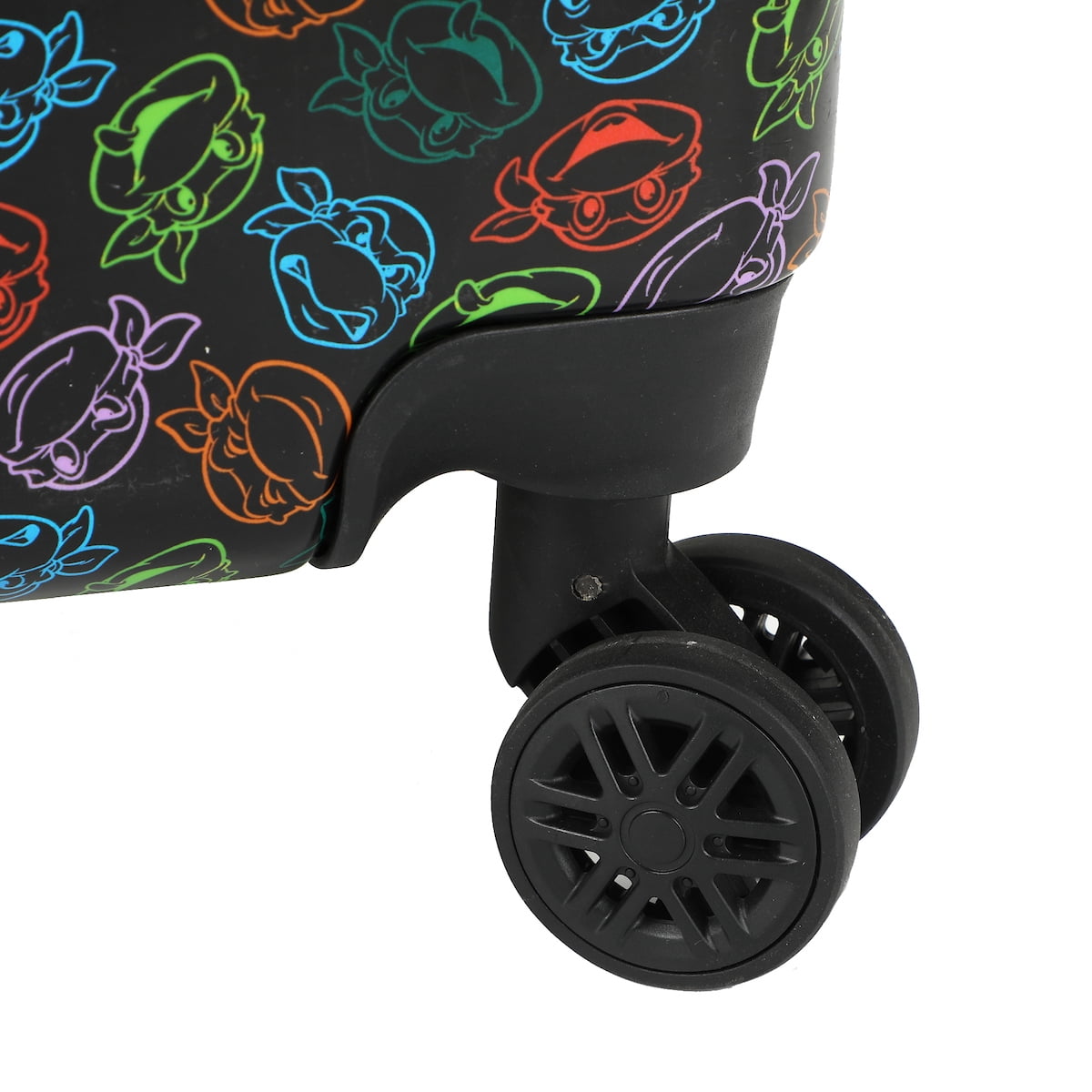 Teenage Mutant Ninja Turtles All-Over Character Print Behind Turtle Shell Design Black 20" Carry-On Luggage