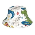 thumbnail image 3 of Daiia Dinosaur Pattern Bucket Hat - Trendy Cotton Sun Hat for Beach, Golf, Fishing - Fun Outdoor Vacation Boonie for Men and Women, 3 of 9