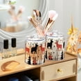 thumbnail image 3 of Yayeee 2 Pack Qtip Holder Bathroom Cotton Swab Canister with Lid Clear Dispenser Set, Retro Christmas Forest, 3 of 6