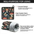 thumbnail image 7 of Mushroom Butterfly Pattern Kitchen Oven Mitt and Pot Holder Sets 2 Pcs for Baking, Cooking and Grilling, Heat Resistant Up To 392 °F, 7 of 7
