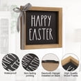 thumbnail image 2 of Happy Easter Sign, 6 Inch Wooden Black Easter Table Top Decorations for Home Indoor, Spring Wood Decorative Signage Plaque Tabletop Wall Art Tiered Tray Mantel Shelf Office Desk Rustic Decor, 2 of 7