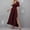 Red, variant on Women's Summer Casual V Neck Flowy Swing Dress Short Sleeve Ruched A Line Flare Party Evening Maxi Dresses