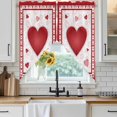 thumbnail image 4 of Valentines Kitchen Window Curtains, Swag Curtains Valance for Bedroom Living Room Bathroom, Romantic Red Lips Love Heart Rod Pocket Window Treatment Curtain Block Drapes 2 Panels 36"x63", 4 of 9