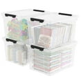 thumbnail image 4 of 40 Quart Plastic Clear Latching Bin with Lid, Plastic Storage Box with Wheels, 4 Packs, 4 of 7